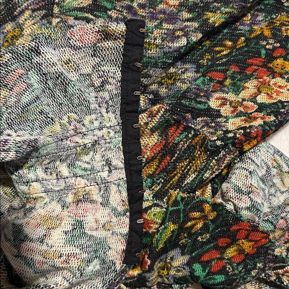 Free People Floral Ruffle Blouse - Black and Green - Picture 11 of 11